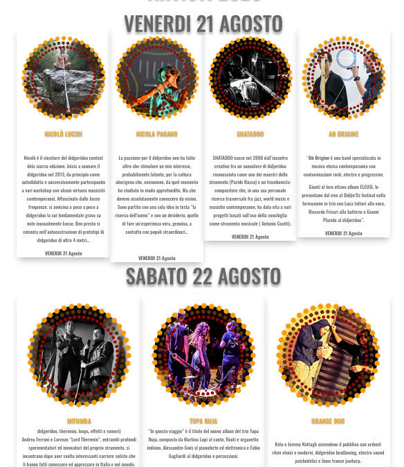 Svelati gli artisti della 18 esima edizione del Didgeridoo Festival